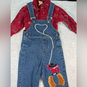 Western GO Baby Vintage Rodeo 2 Piece Overalls Size 24M
